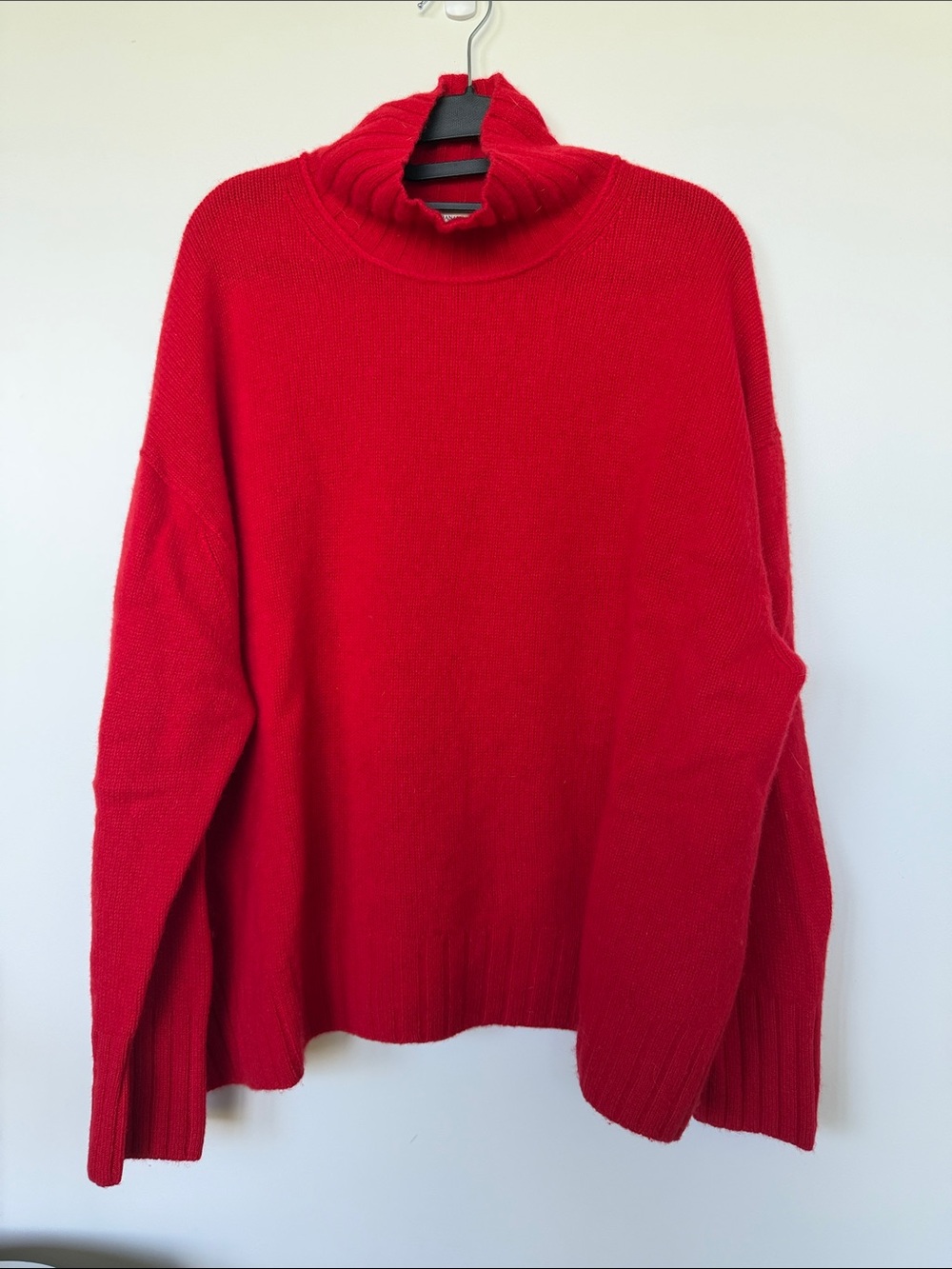 100% cashmere Red Turtleneck Sweater - Classic Cozy Knit